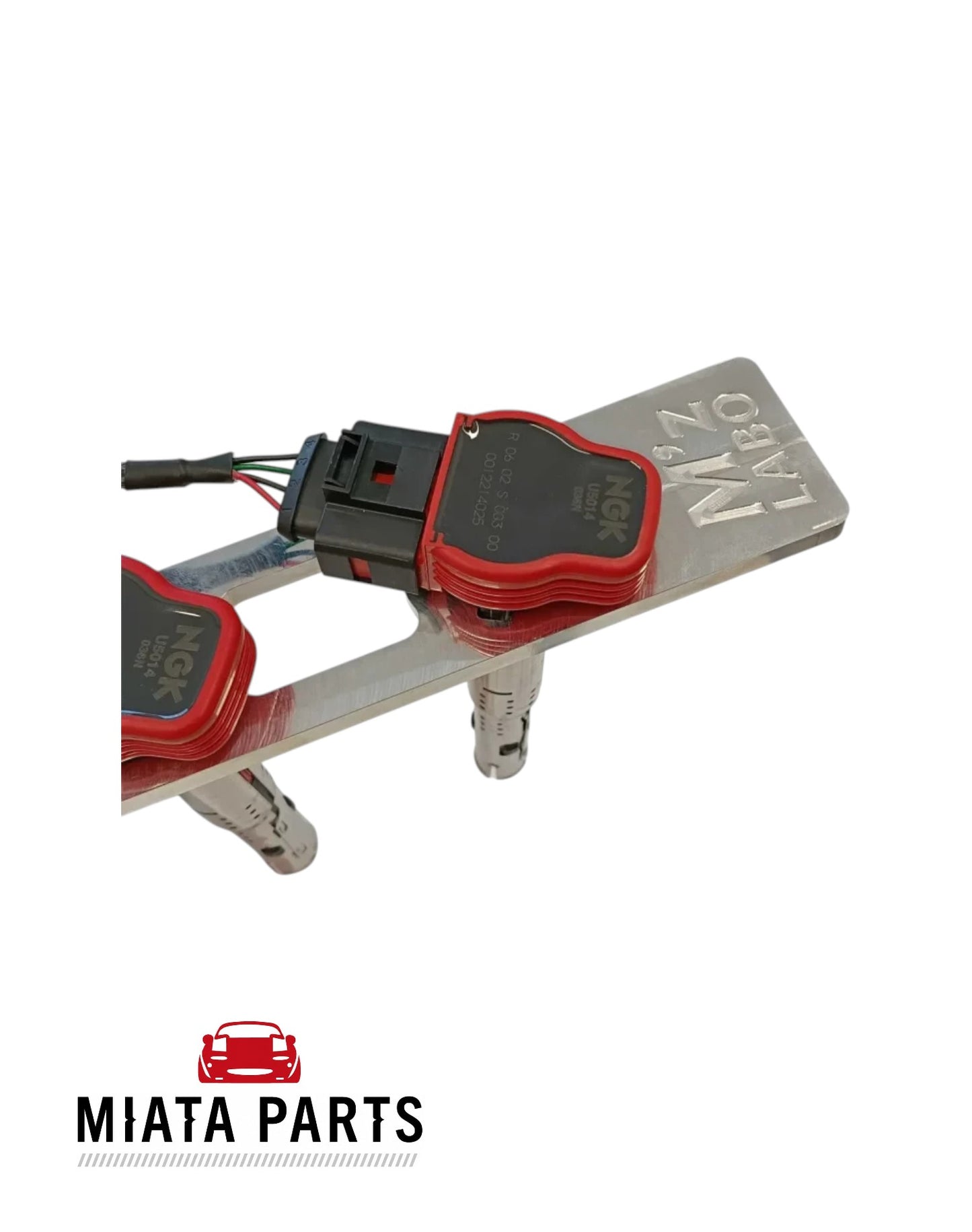 Miata Parts NZ M’z Labo R8 coil on plug conversion kit with NGK pencil coils and billet aluminium mounting plate